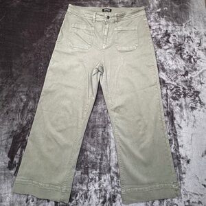 Utility Chic Buffalo David Bitton Brigittee High-Rise Soft Crop Pants Sage Sz 14
